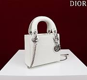 Dior Lady Princess Diana White Silver Hardware Lizard pattern - 17x15x7cm - 5