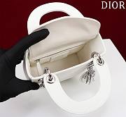 Dior Lady Princess Diana White Silver Hardware Lizard pattern - 17x15x7cm - 3