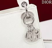 Dior Lady Princess Diana White Silver Hardware Lizard pattern - 17x15x7cm - 2