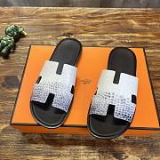 Hermes Men Slippers Crocodile Patterns  - 1