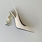 Saint Laurent Opyum 110mm Slingback Pumps White - 4