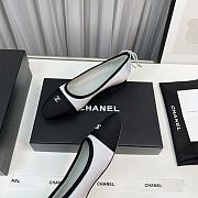 Chanel Ballet Flats In Black And White Leather  - 3