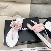 Chanel Leather Pink T-Strap Sandals  - 5