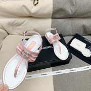 Chanel Leather Pink T-Strap Sandals  - 2