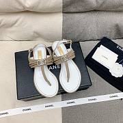 Chanel Leather Brown T-Strap Sandals - 1