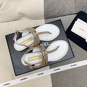 Chanel Leather Brown T-Strap Sandals - 3