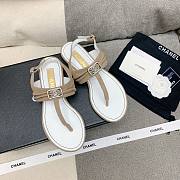 Chanel Leather Brown T-Strap Sandals - 2