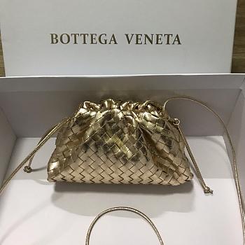 Bottega Veneta Gold Pouch Bag - 23x13x8cm