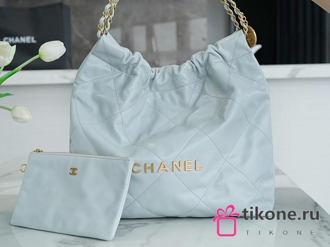 Chanel 22 Light Blue Handbag In Large Size - 39×42×8cm - 1