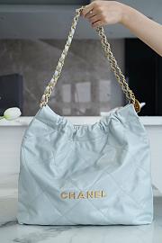 Chanel 22 Light Blue Handbag In Large Size - 39×42×8cm - 4