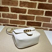 Gucci GG White Marmont Shoulder Bag - 18x15x8cm - 6