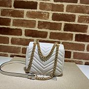 Gucci GG White Marmont Shoulder Bag - 18x15x8cm - 3