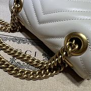 Gucci GG White Marmont Shoulder Bag - 18x15x8cm - 2