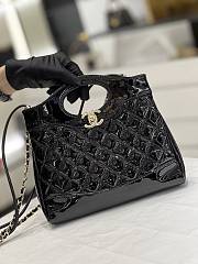 Chanel Black Shiny Quilted Calfskin Shopping Bag - 22x23x5.5cm - 4