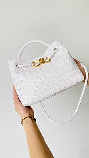 Bottega Veneta Small Andiamo Intrecciato White - 25x22x10.5cm - 3