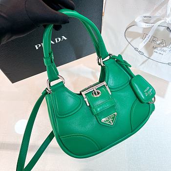 Prada Moon Green padded nappa-leather bag A657523- 22.5x16x7.5cm