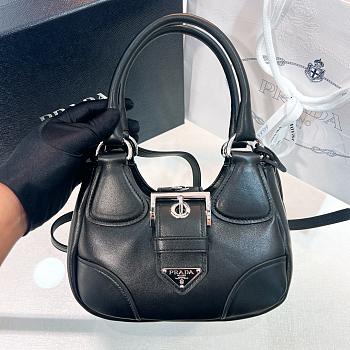 Prada Moon Black padded nappa-leather bag A585436- 22.5x16x7.5cm