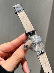 Louis Vuitton Silver Tambour Slim Monogram 34MM 02 - 5