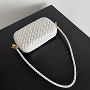 BV White Padded Intrecciato Leather Shoulder Bag - 20.5x12.5x6cm - 4