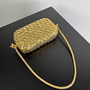 BV Gold Padded Intrecciato Leather Shoulder Bag - 20.5x12.5x6cm - 2