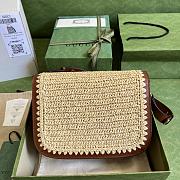 Gucci Horsebit 1955 raffia-effect shoulder bag - 25x18x8cm - 3