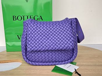 BV Purple Cobble Shoulder Bag A600257 - 26x21x9cm