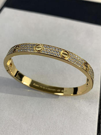 Catier Gold Love and Pave-Diamond Bracelet