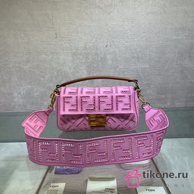 Fendi Baguette Pink A662205 - 26×13x6cm - 1