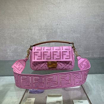 Fendi Baguette Pink A662205 - 26×13x6cm