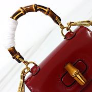 Gucci Small Bamboo 1947 In Red Leather - 17x12x7.5cm - 4