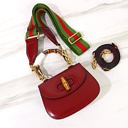 Gucci Small Bamboo 1947 In Red Leather - 17x12x7.5cm - 3