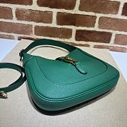 Gucci Jackie 1961 Emerald Green Leather Handbag - 28x19x4.5cm - 5