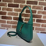 Gucci Jackie 1961 Emerald Green Leather Handbag - 28x19x4.5cm - 4