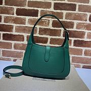 Gucci Jackie 1961 Emerald Green Leather Handbag - 28x19x4.5cm - 3