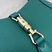 Gucci Jackie 1961 Emerald Green Leather Handbag - 28x19x4.5cm - 2