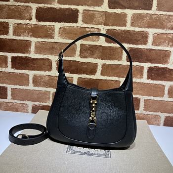 Gucci Jackie 1961 Black Leather Handbag - 28x19x4.5cm