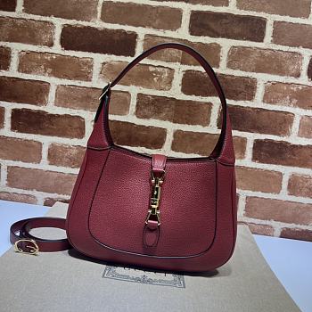 Gucci Jackie 1961 Red Leather Handbag - 28x19x4.5cm