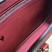 Gucci Jackie 1961 Red Leather Handbag - 28x19x4.5cm - 2