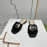 Gucci Black Leather Slippers WW - 1