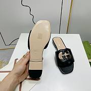 Gucci Black Leather Slippers WW - 3