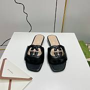 Gucci Black Leather Slippers WW - 4