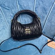 Miumiu Small Black Wander Matelassé Shoulder Bag - 23x13x7cm - 1