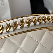 Chanel 20 Lambskin Quilted Medium Chain Detail Boy Flap White  - 4