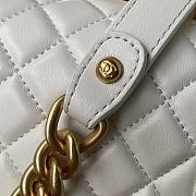 Chanel 20 Lambskin Quilted Medium Chain Detail Boy Flap White  - 2