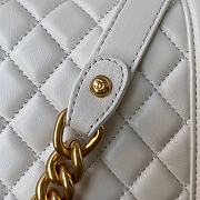 Chanel 25 Lambskin Quilted Medium Chain Detail Boy Flap White  - 3