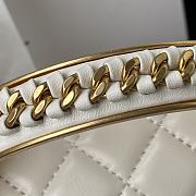 Chanel 25 Lambskin Quilted Medium Chain Detail Boy Flap White  - 2