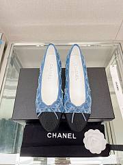 Chanel Ballet Blue Denim Flat Shoes  - 1