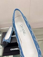 Chanel Ballet Blue Denim Flat Shoes  - 5