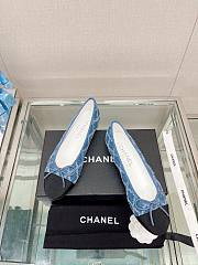 Chanel Ballet Blue Denim Flat Shoes  - 3