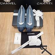 Chanel Ballet Blue Lambskin Quilted Flat Shoes - 1